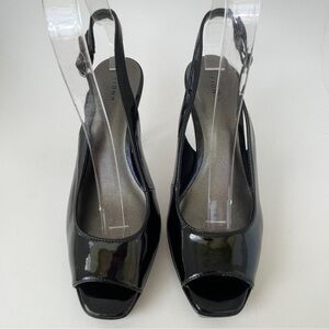 FIONI Clothing Black Patent Slingback Heels
